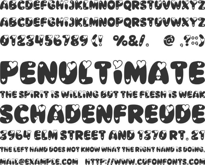 Heart Story font preview