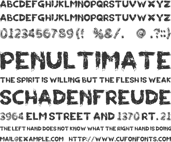 Grunge Brush font preview
