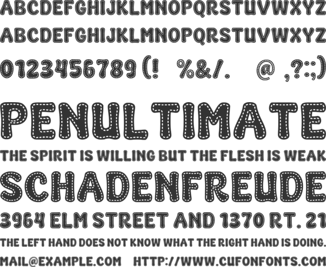 Super Stitch font preview