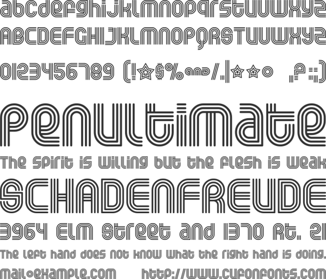 Rolloglide font preview