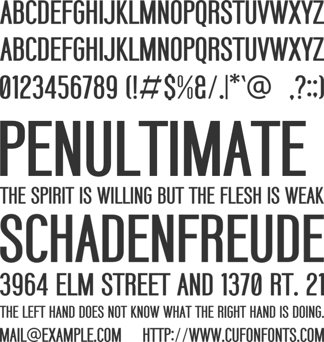 Goshiner font preview