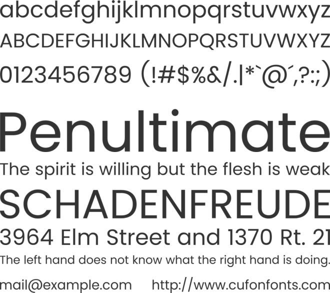 Poppins font preview