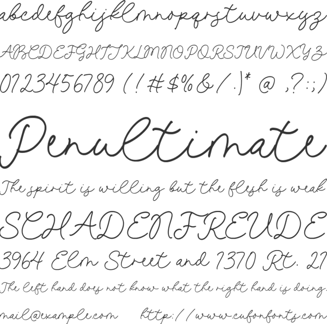 Hamlin Emilia font preview