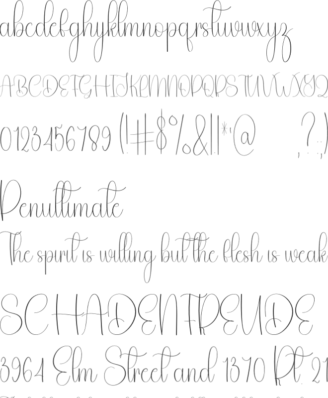 Galentine font preview