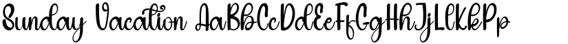 Sunday Vacation font