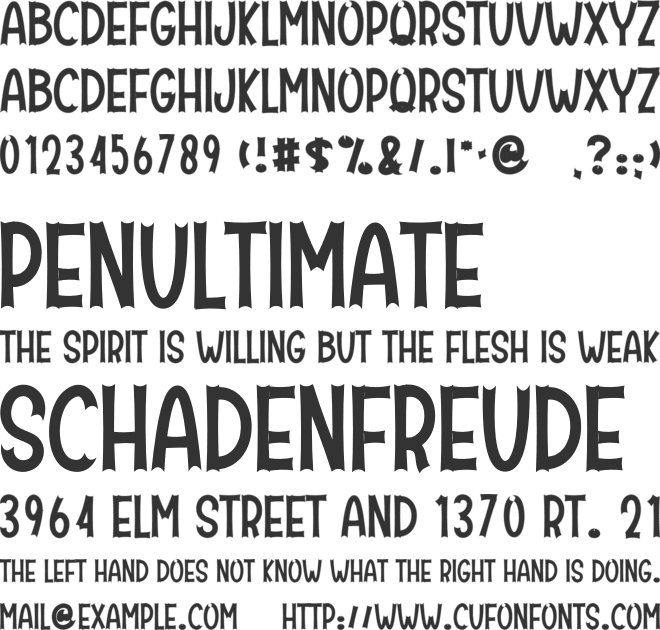 Hallo Scary font preview