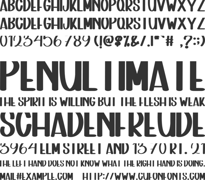 Vintage font preview