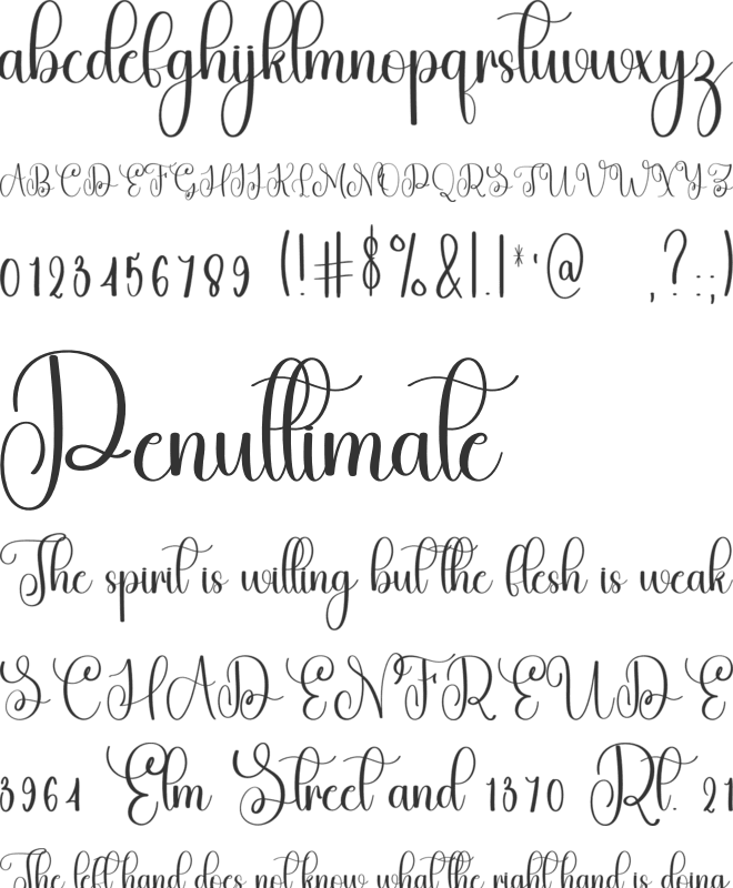 Valentine Nightday font preview