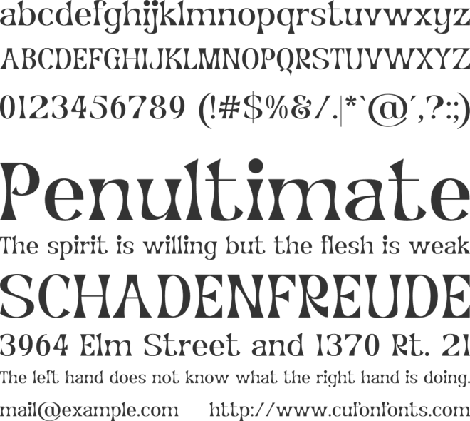 Cenoria font preview