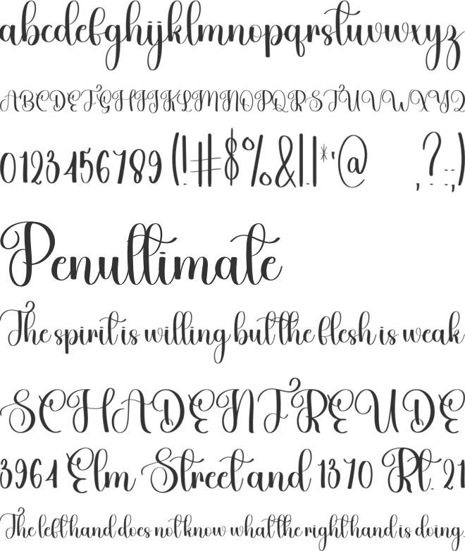 Simple Lovely font preview