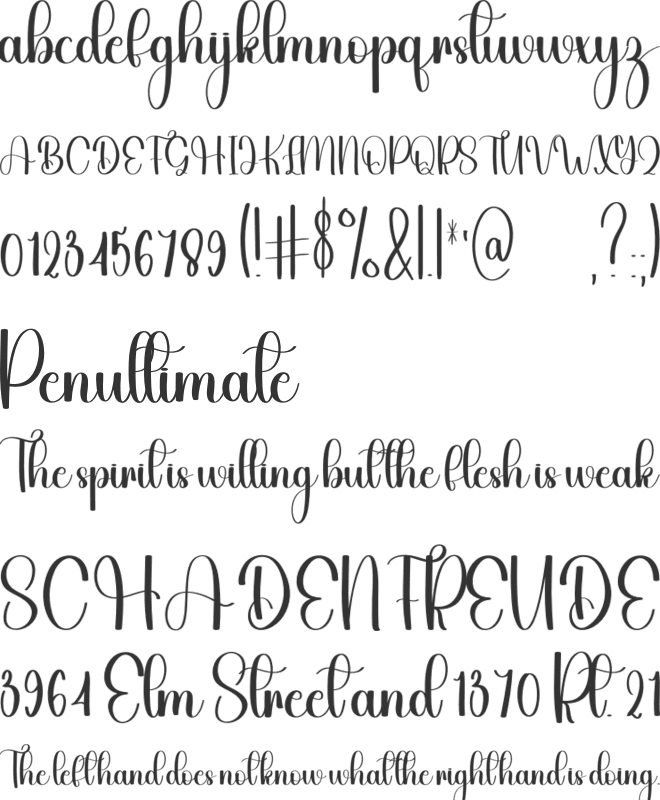 History Valentine font preview