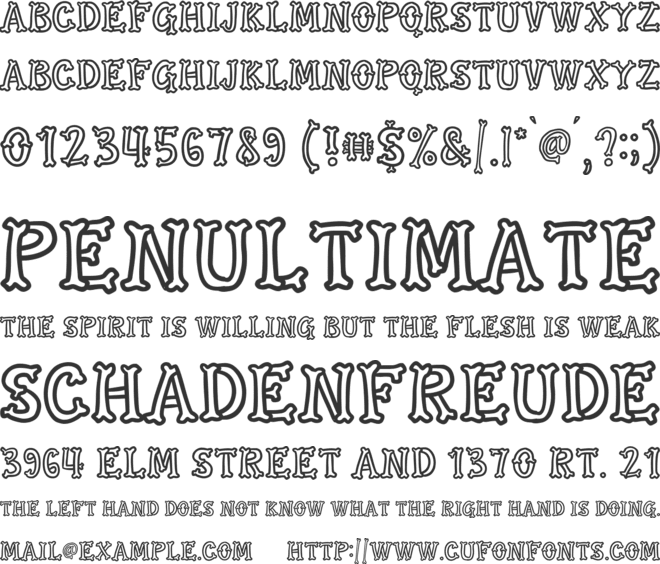 Rough Bones font preview