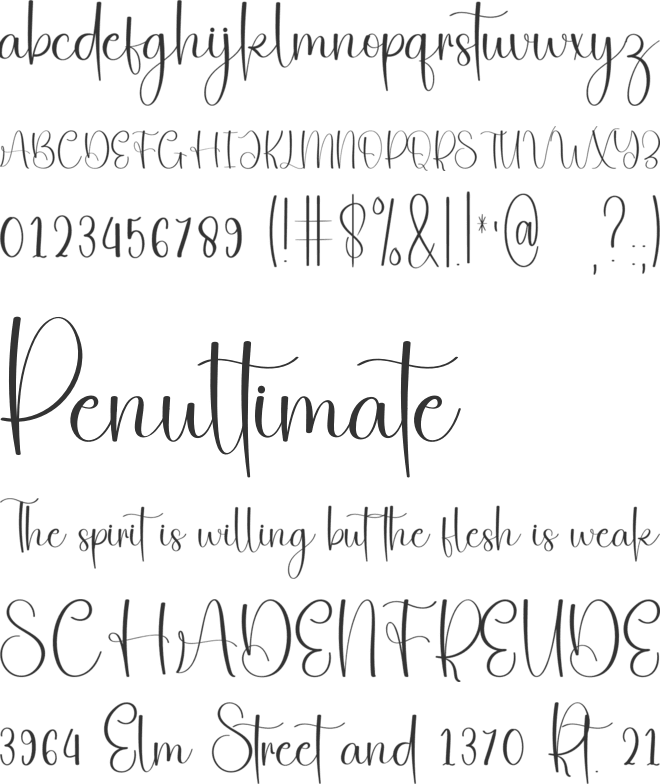 Adultish font preview