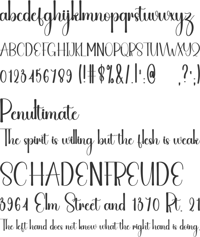 Special Handmade font preview