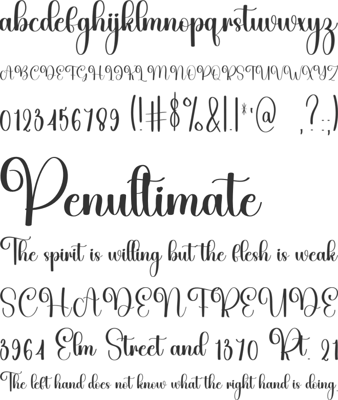 Yesterday Valentine font preview