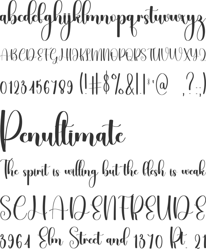 Magical Ending font preview