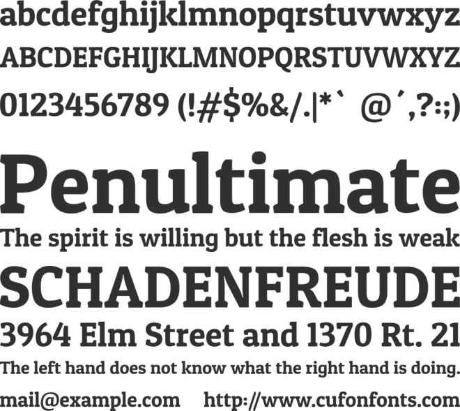 Patua One font preview