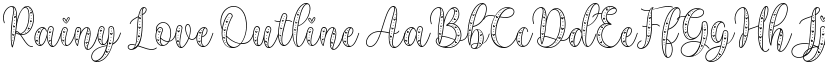 Rainy Love Outline font