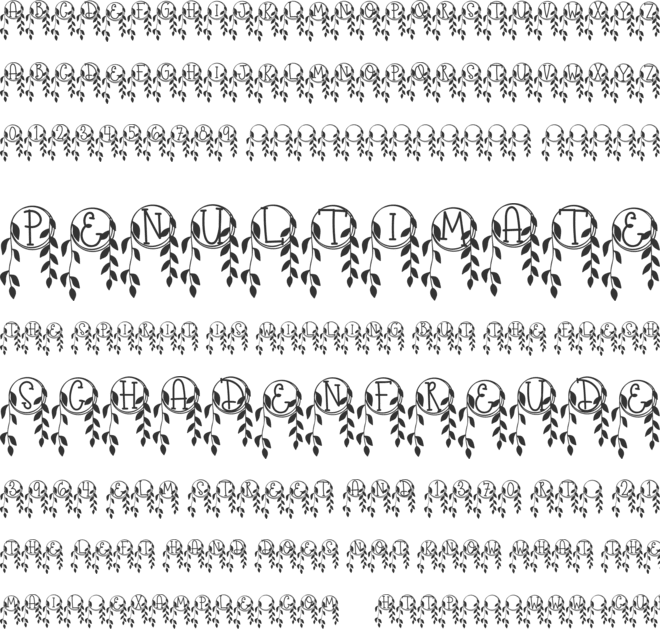 Vine Halo Monogram font preview