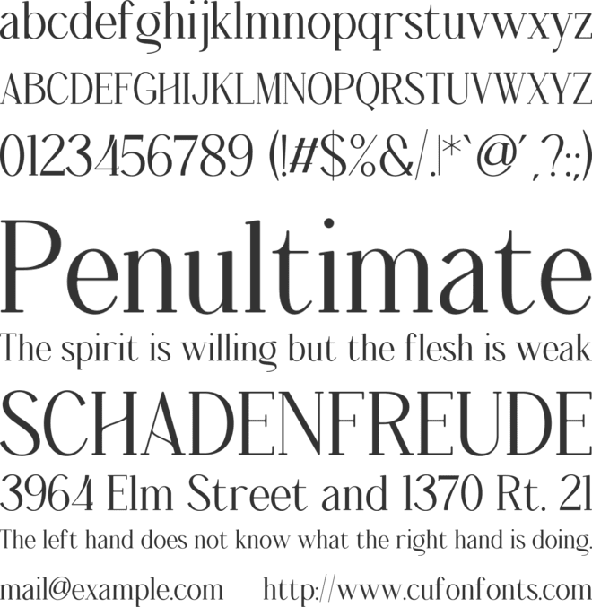 Angelina Serif font preview