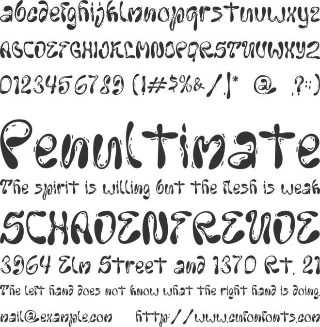Liquid Wave font preview