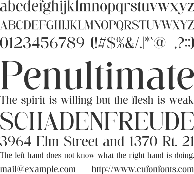 BAMINE font preview