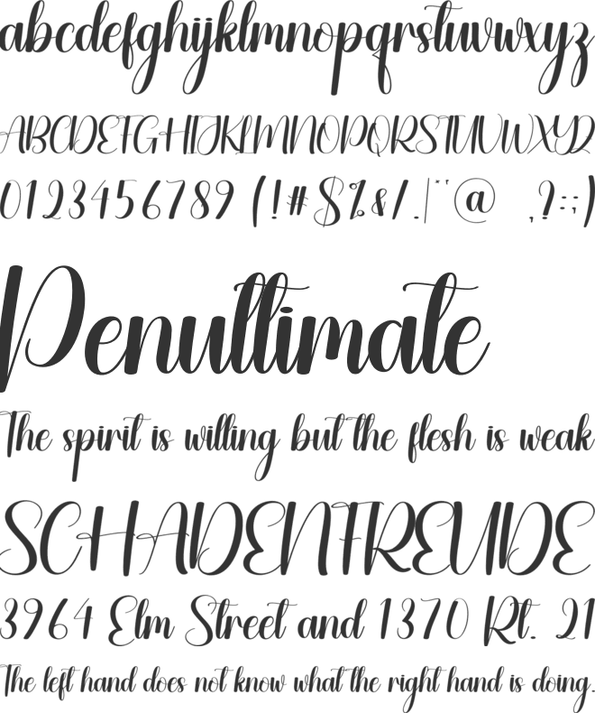 Shady Umbrella font preview