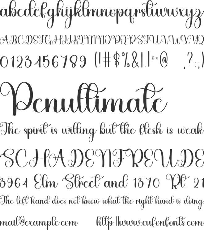 Sweeting font preview