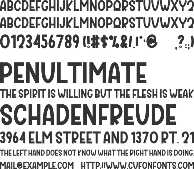 Hallo Snowman font preview