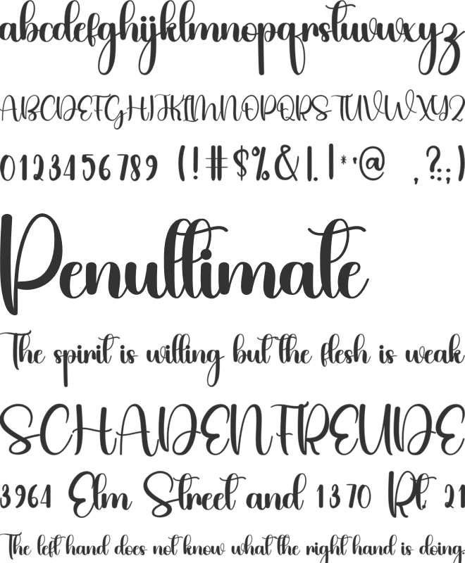 Memorial font preview