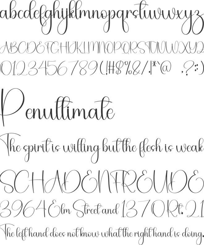 Birthday Angeline font preview