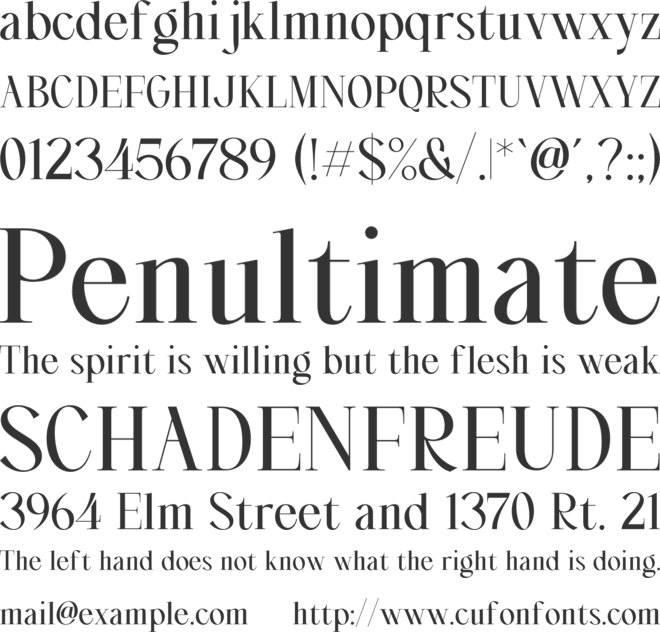 Bradley font preview