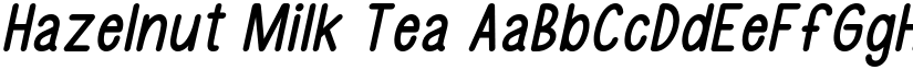 Hazelnut Milk Tea font