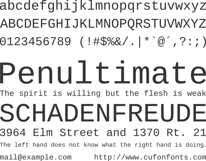 Cousine font preview