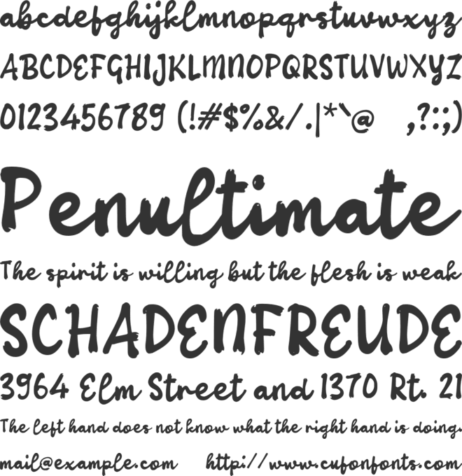 Vacleony Home font preview