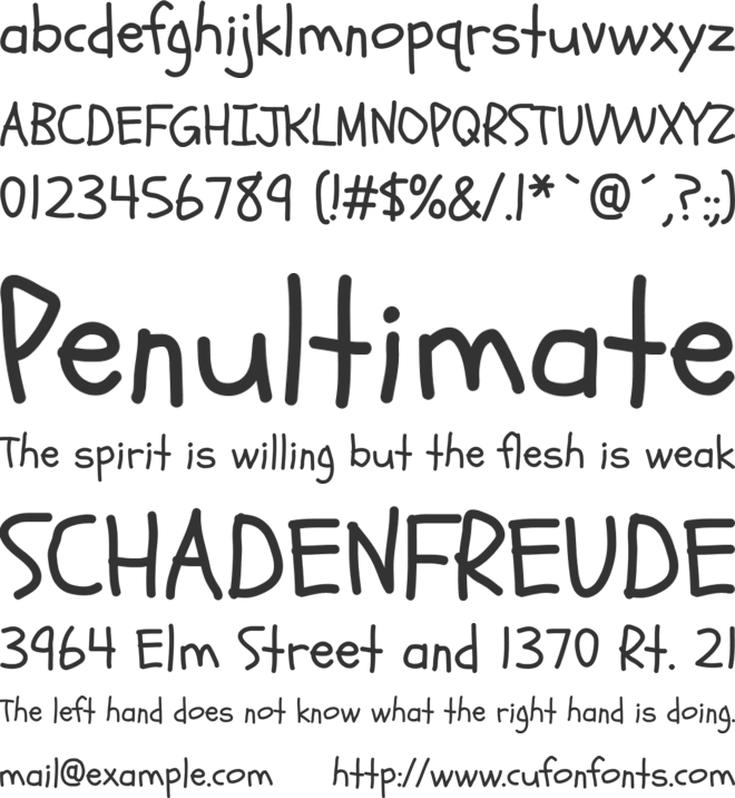 Schoolbell font preview