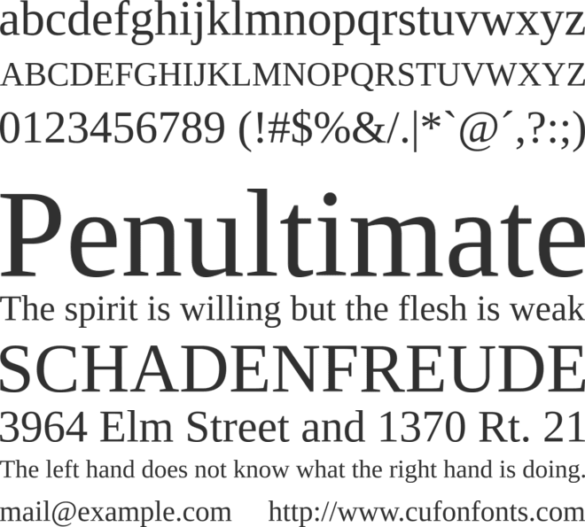 Tinos font preview