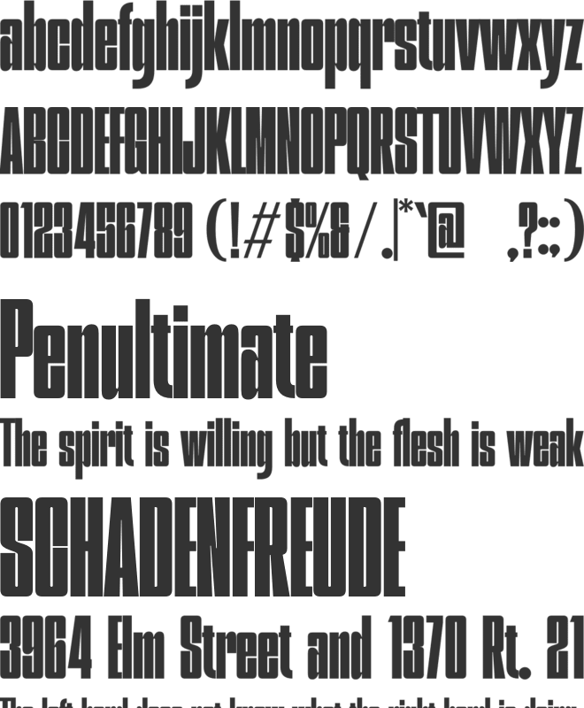 Quinhang font preview