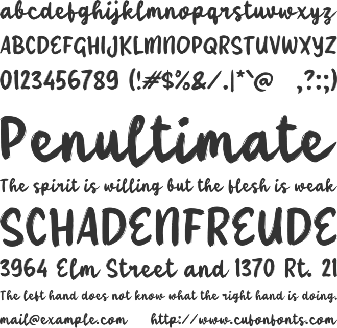 Vacio Brush font preview