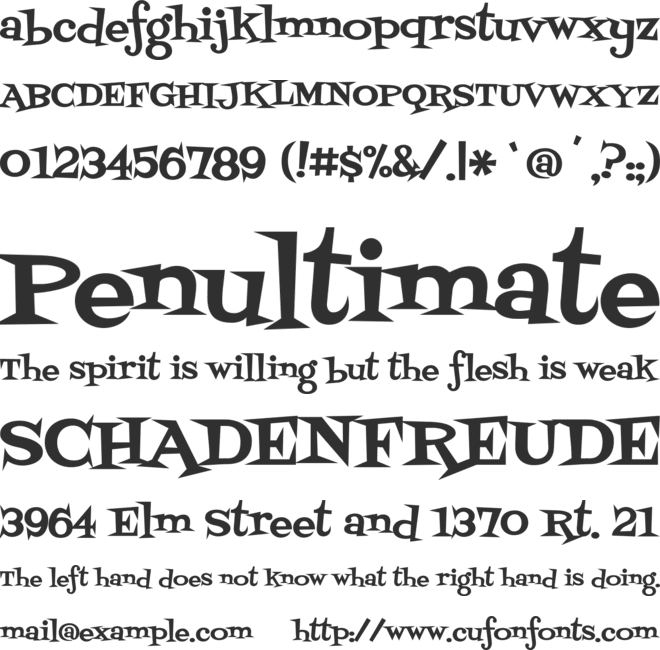 Fontdiner Swanky font preview