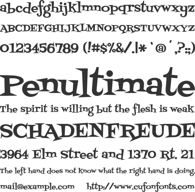 Fontdiner Swanky font preview