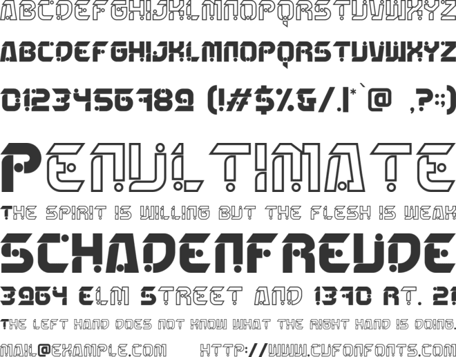 Modern Cosmo font preview