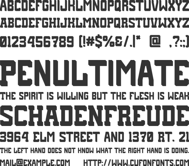 Rugby Squad font preview