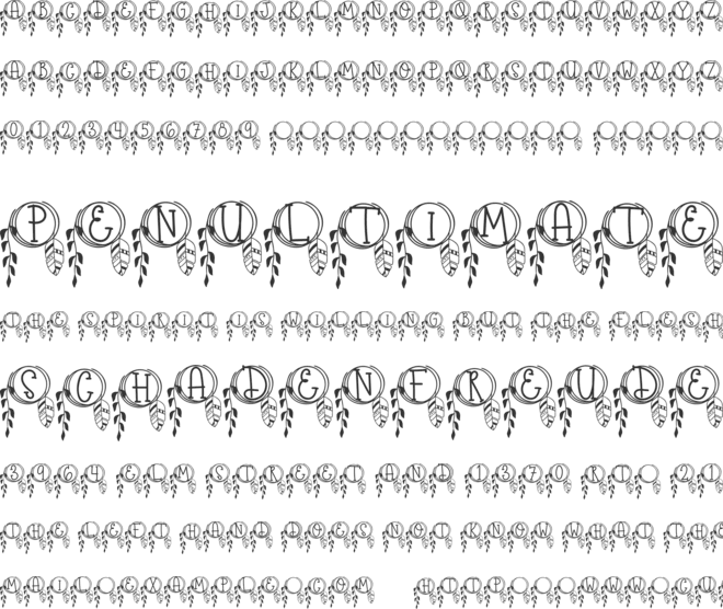 Oak Feather Monogram font preview