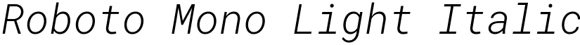 Roboto Mono Light Italic font
