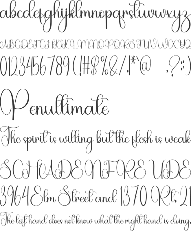 Angela Samanta font preview