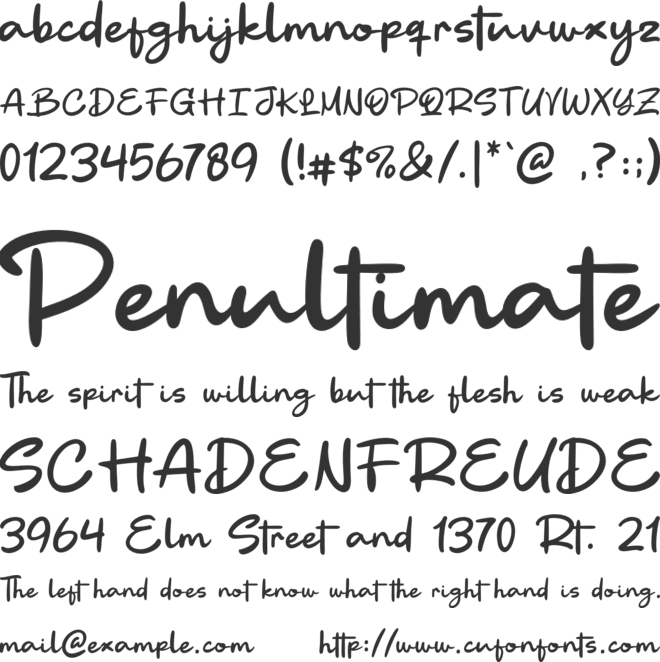 Birthlong font preview