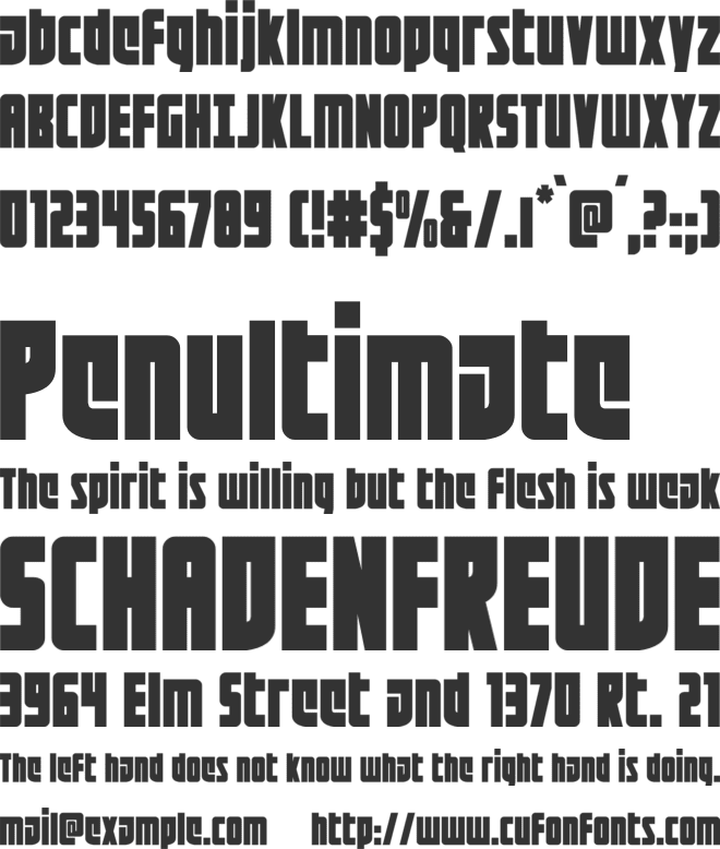 Impact Wrench font preview