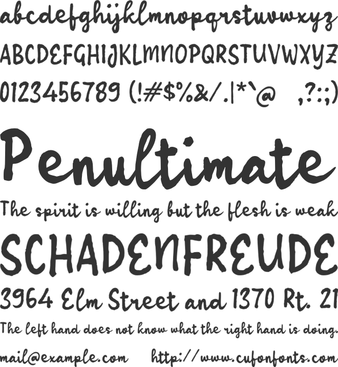 Vamalune Hill font preview