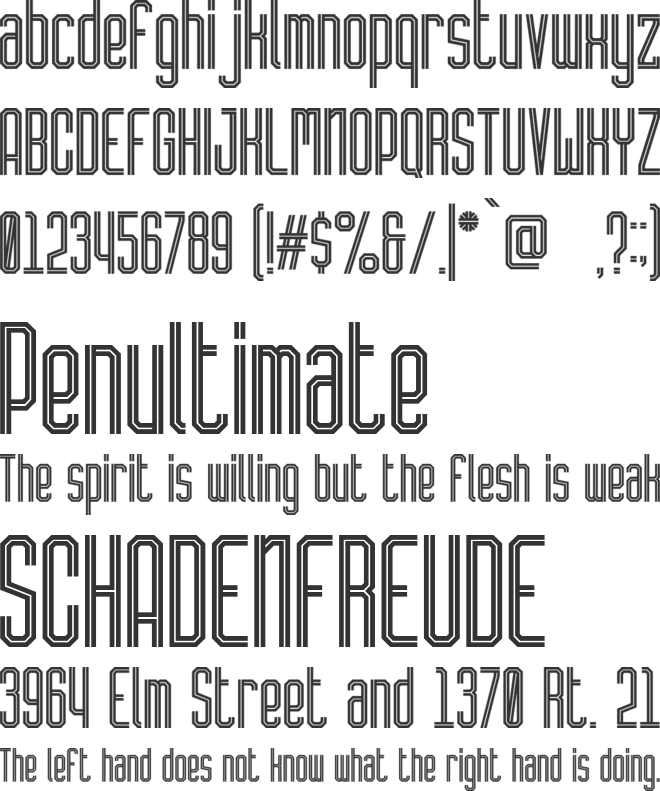 Zenith Stroke font preview